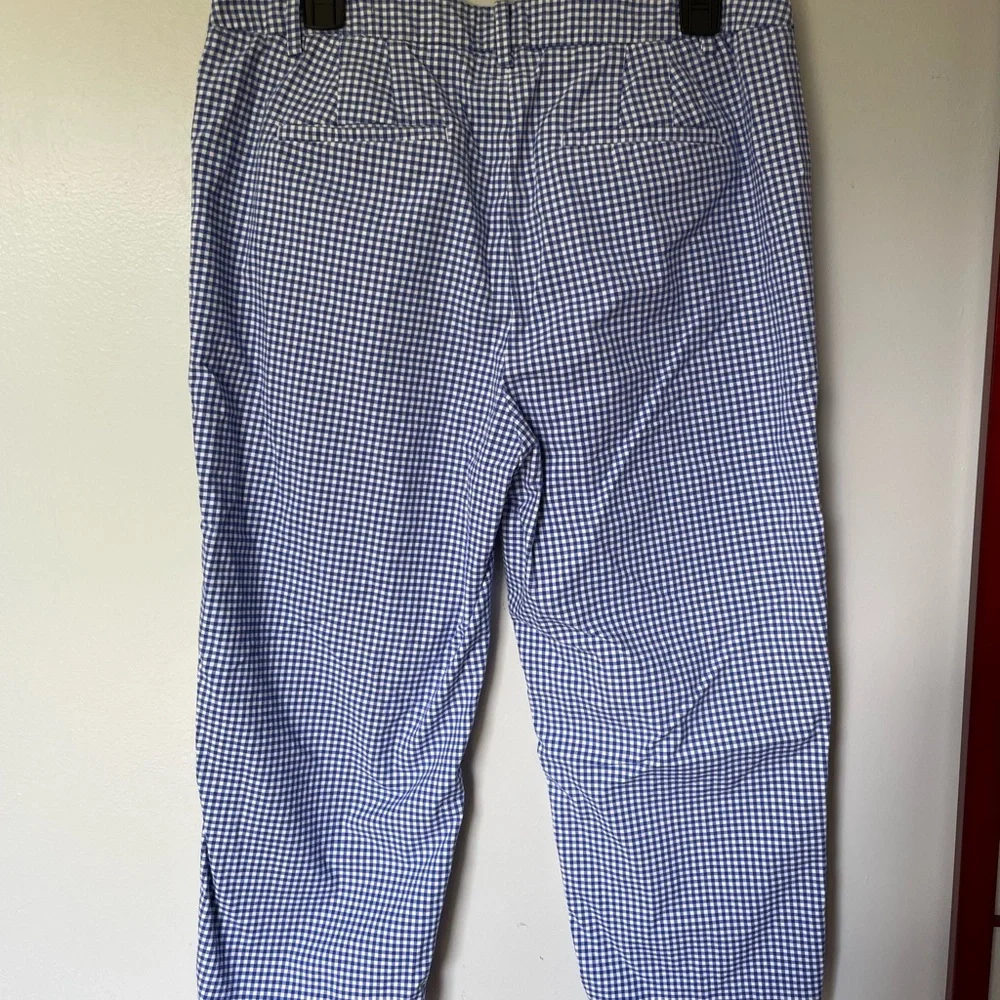 Talbots Blue and White Gingham Capris, Size 10